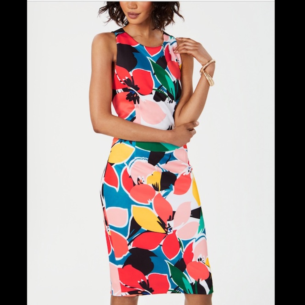 Donna Rico printed crisscross-back sheath